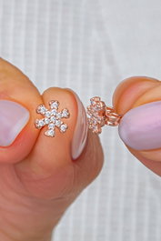 Heliophilia Silver Pendientes de Plata de Ley 925 con Baño de Oro Rosa y Circón